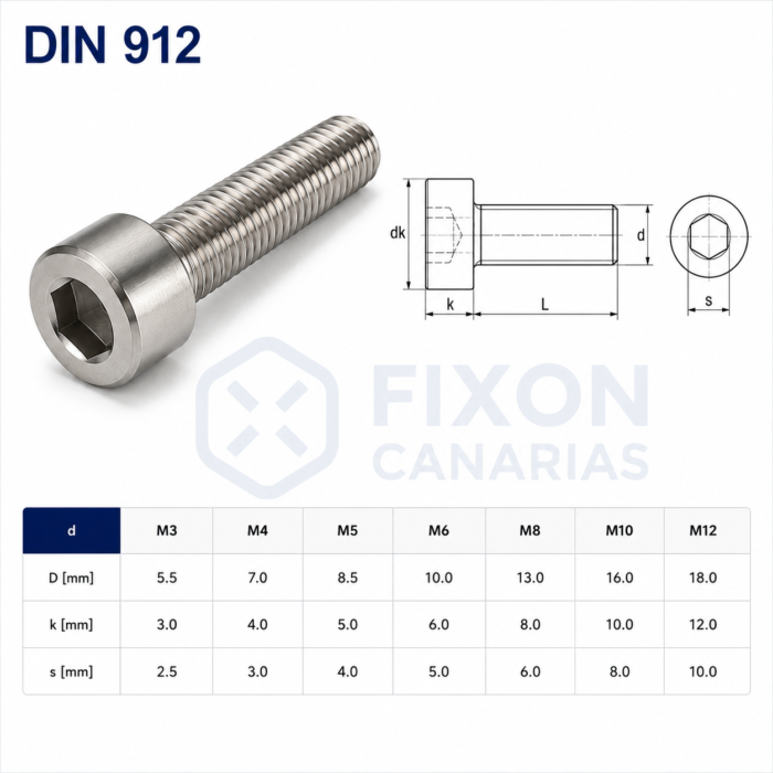 DIN 912 - Tornillo Allen Cilíndrico