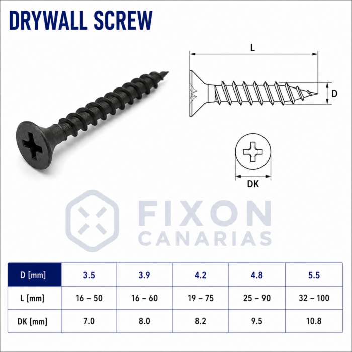 DIN 18182-2 / EN 14566 - Tornillo para Pladur