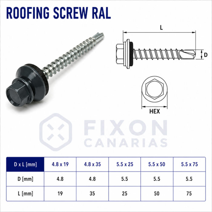 DIN 7504 - Tornillo para Cubierta RAL