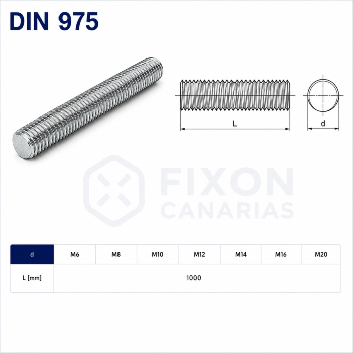 DIN 975 - Varilla Roscada 1000 mm