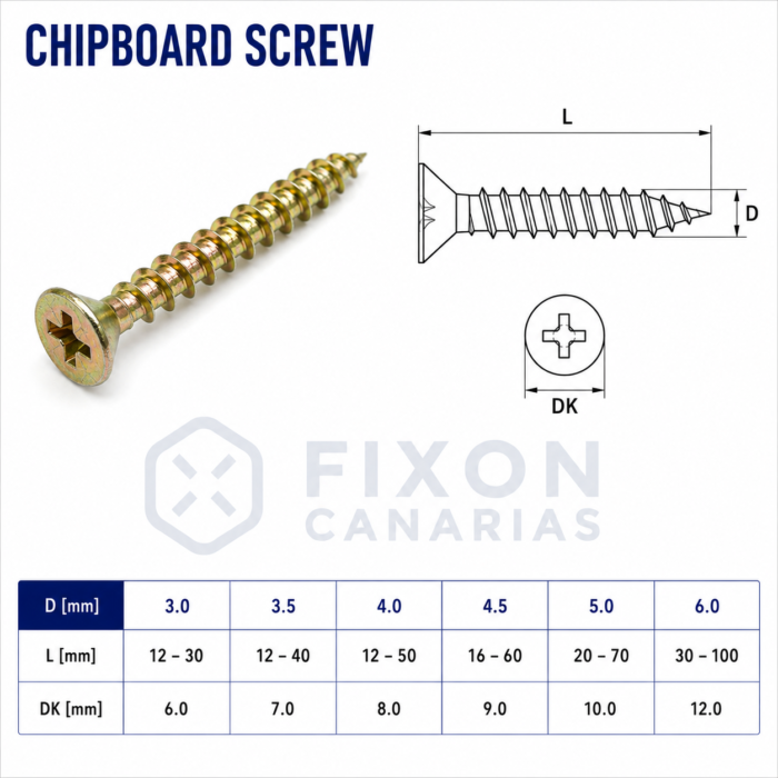 DIN 7505 - Tornillo para Aglomerado